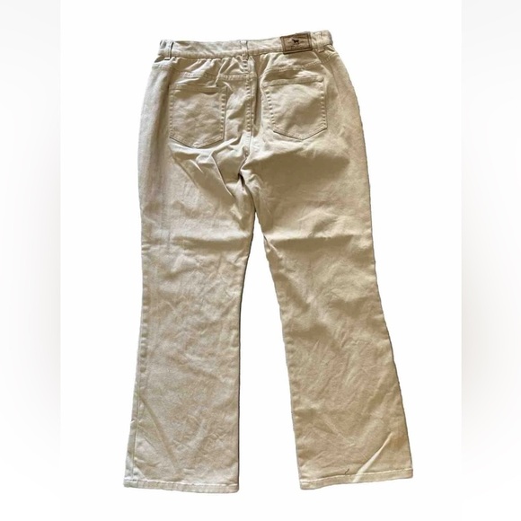 Vintage Ralph Lauren Pants Jeans Sz 10 Petite Tan Studded Preppy Bootcut Y2K - Picture 2 of 8